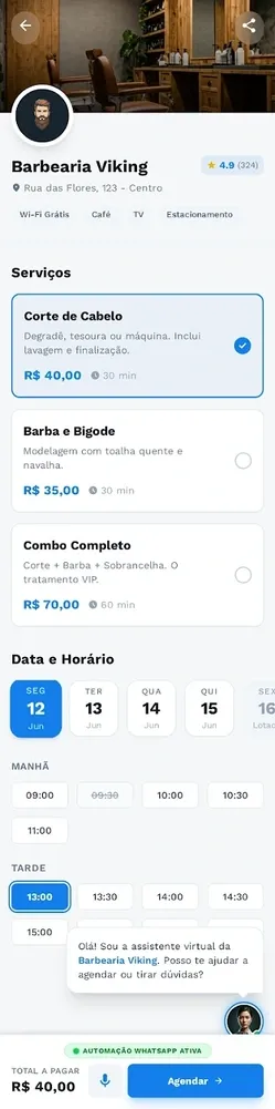Sua página de agendamento personalizada - Agenda Tudo Online